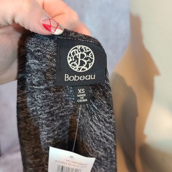 SWEATER SALE 3/$30 Bobeau Black Marled Hacci Open Cardigan Size XS - Picture 2 of 6